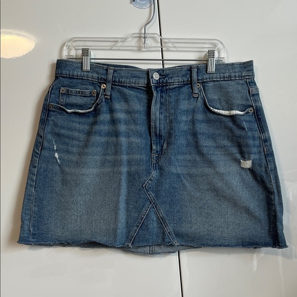 GAP Distressed Denim Mini Skirt - Blue, Size 14 - Picture 1 of 8